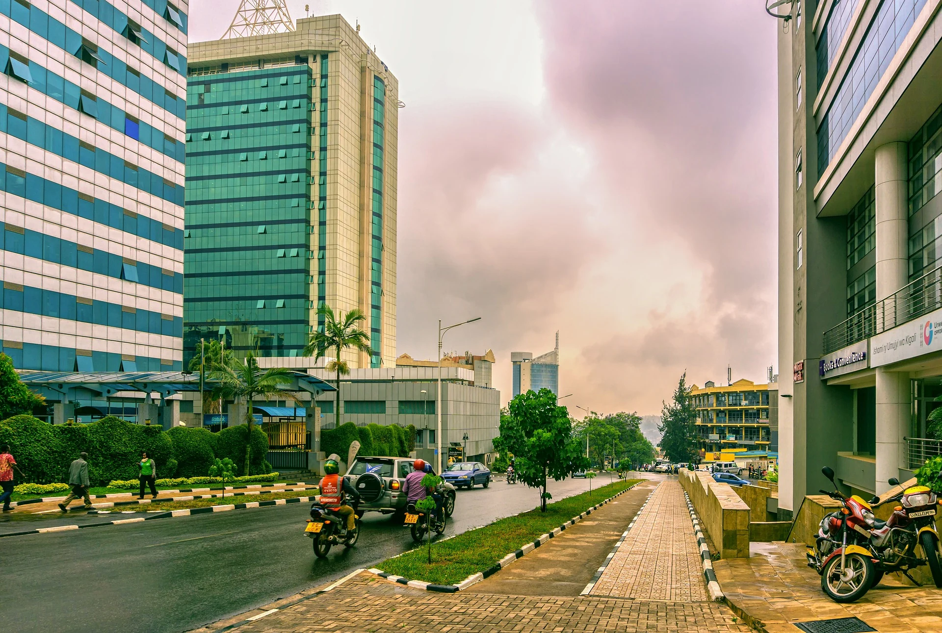Downtown Kigali street scene